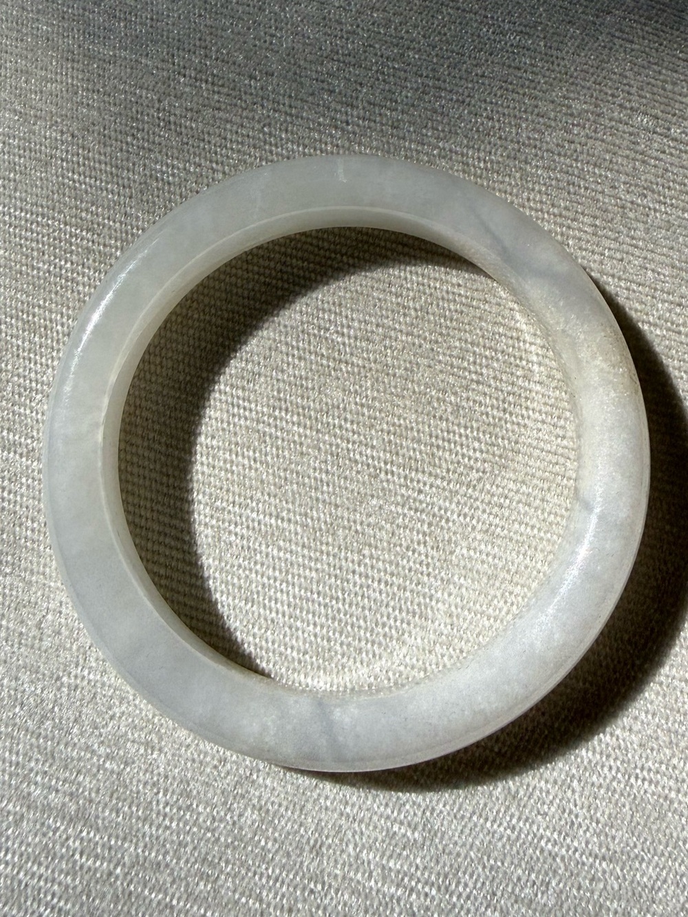 58.5mm Hetian Jade White Jelly Color Bracelet Bangle - Natural Grade A
